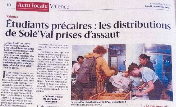 PERGE soutient les étudiants de Valence contre la précarité